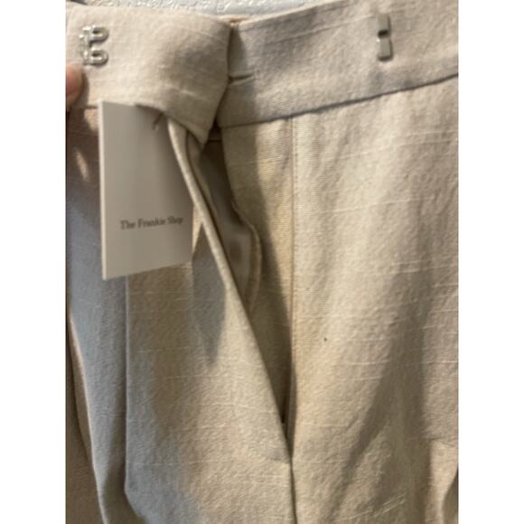 The Frankie Shop NWT Pace Pleated High Waist Linen Trousers Pants Small Sand - Picture 3 of 8